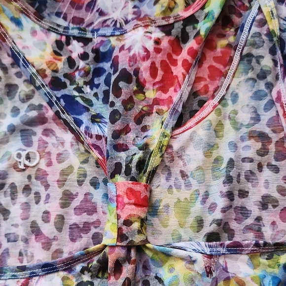 OP Colorful Burnout Floral Racerback Women's Tank Top - Picture 5 of 7